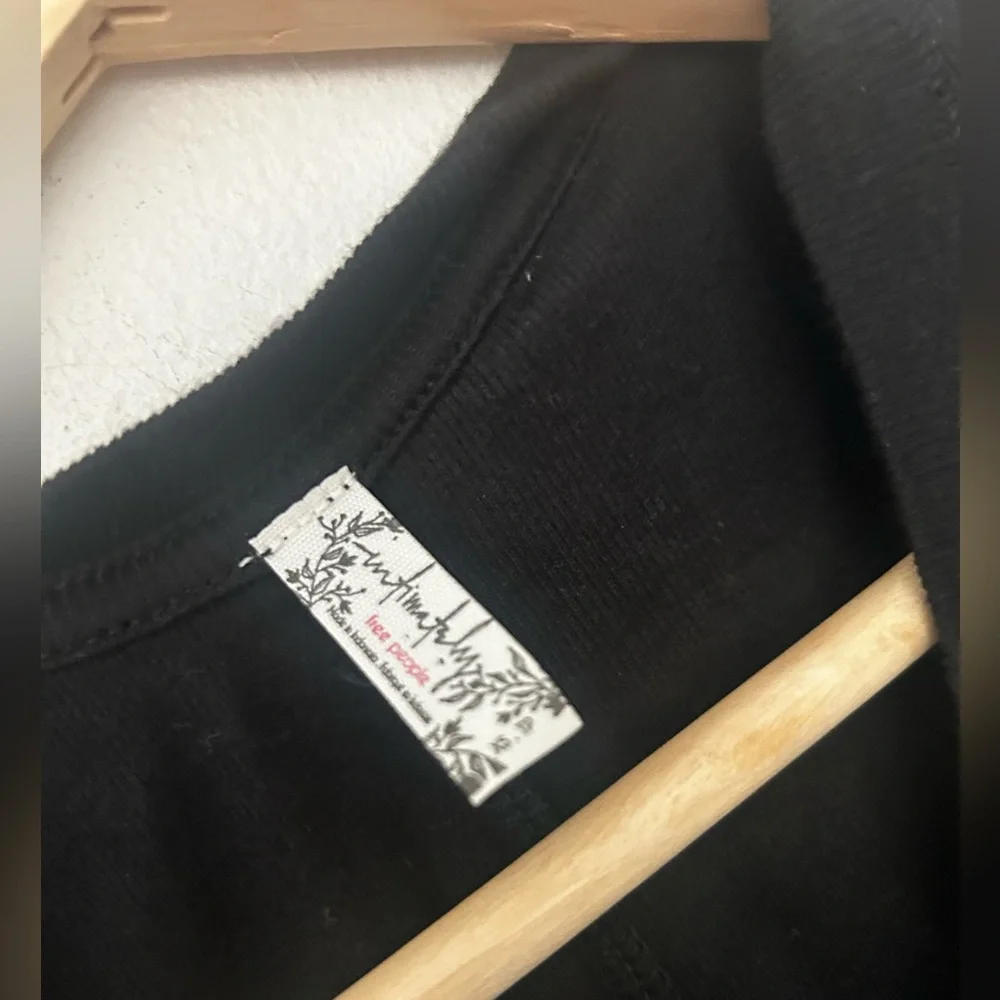Free People Intimately XS Black Tank Top Cotton Stretch Basic Layering Cami